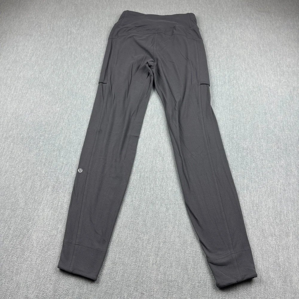 Lululemon Jogger Womens 2 Gray Run On Stretch Elastic Pocket Workout Gym Running